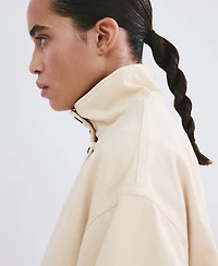 Mango Women's Stand-Up Collar Denim Parka