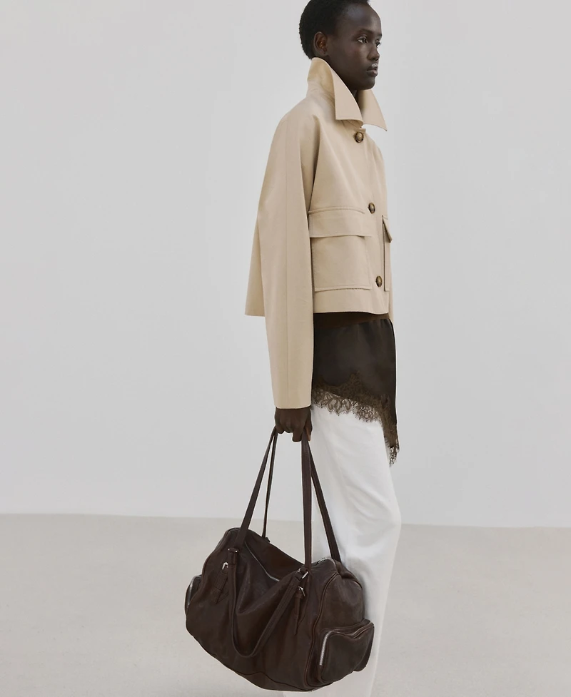 Mango Women's Pockets Cotton Jacket