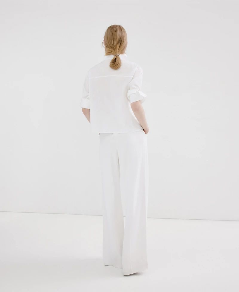 Mango Women's Pocket Cultivated Pearl Shirt