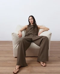 Mango Women's Straight Striped Pants