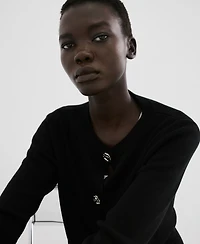 Mango Women's Jewel Button Knitted Cardigan