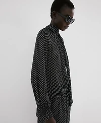 Mango Women's Polka-Dot High-Neck Blouse