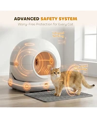 PawHut Automatic Litter Box, Self Cleaning Litter Box for Multiple Cats