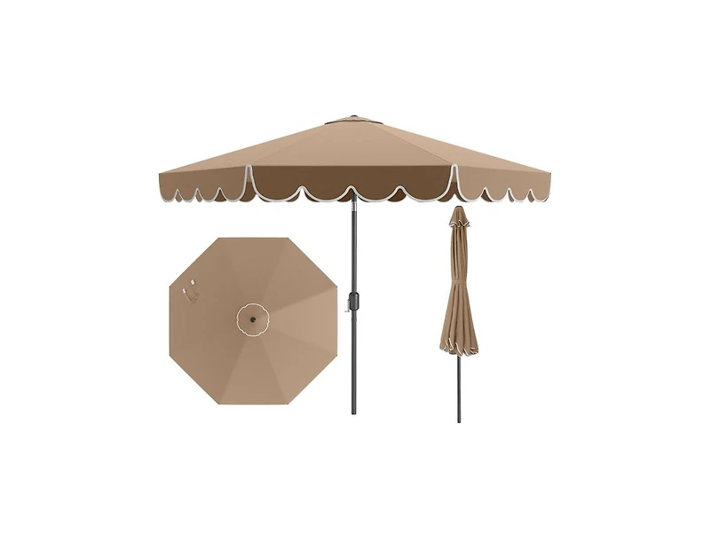 Slickblue 10 Ft Outdoor Market Umbrella with Crank and Tilt