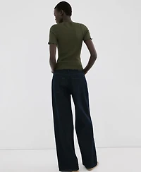 Mango Women's Ribbed Knit T-Shirt