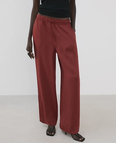 Mango Women's High-Waist Palazzo Pants
