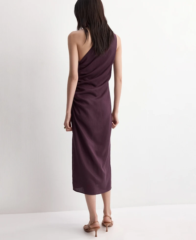 Mango Women's Side Slit Asymmetrical Dress