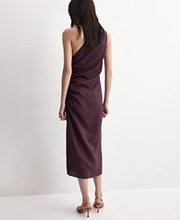 Mango Women's Side Slit Asymmetrical Dress