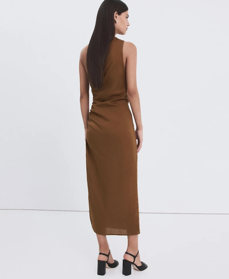 Mango Women's Side Slit Asymmetrical Dress