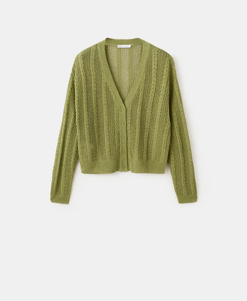 Mango Women's Knitted Braided Cardigan