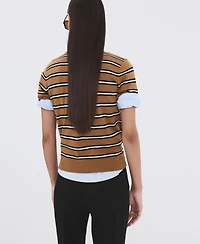 Mango Women's Striped Polo-Neck Sweater