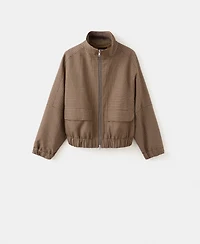 Mango Women's Houndstooth High-Neck Jacket