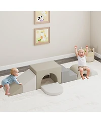 Mecale 7-Piece Toddler Climbing Blocks Set, Soft Pu Foam for Safe Indoor Play and Early Motor Development