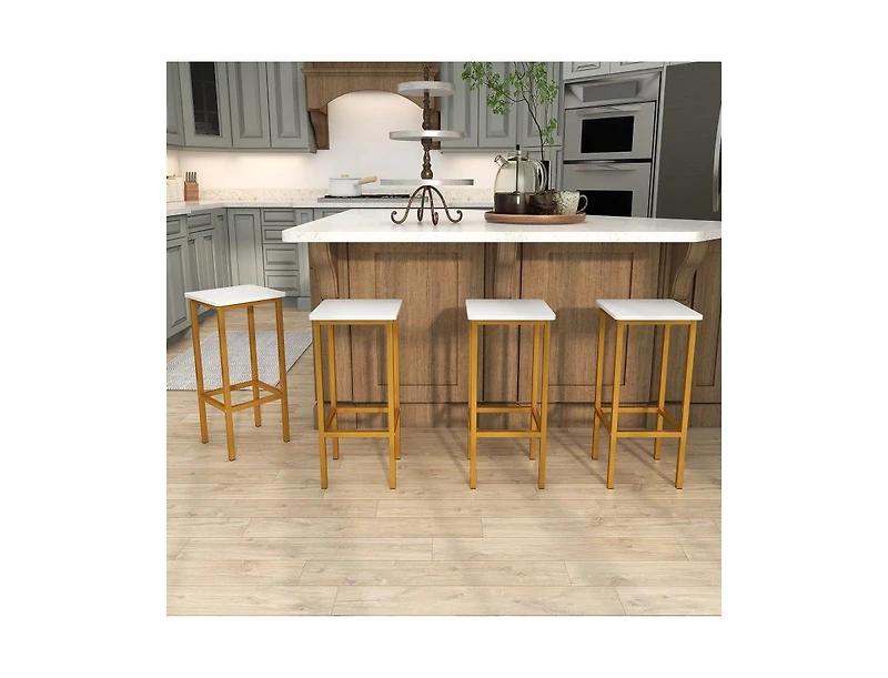 Slickblue Set of 4 Bar Stool 26" Chair with Metal Legs and Footrest