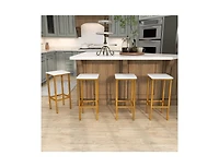 Slickblue Set of 4 Bar Stool 26" Chair with Metal Legs and Footrest