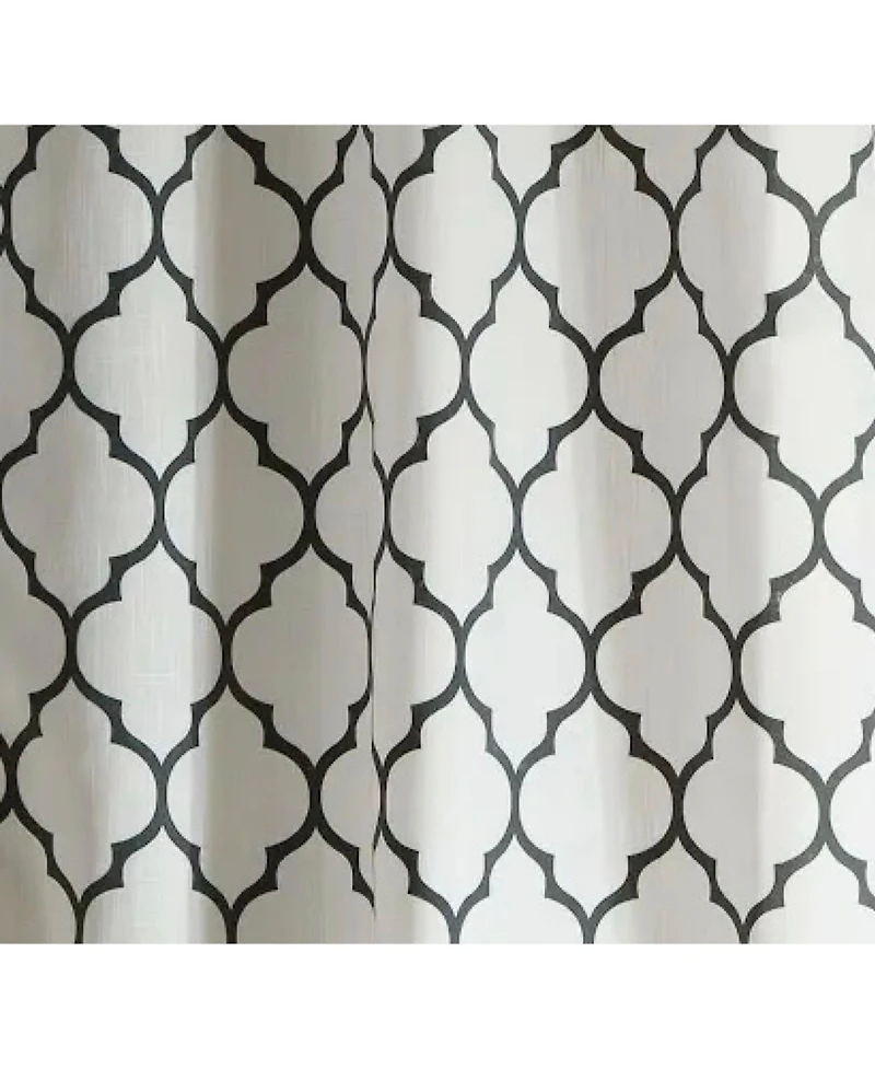 Kate Aurora Extra Long Fallon 2 Piece Sheer Lattice Design Grommet Top Window Curtain Panels - 112 in.