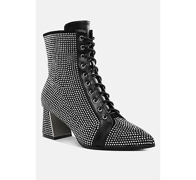 London Rag Women's Calla Rhinestone Embellished Ankle Boots