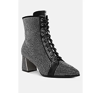 London Rag Women's Calla Rhinestone Embellished Ankle Boots