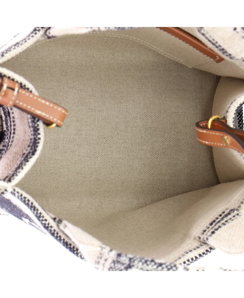 Pre-Owned Celine Small Cabas Thais Tote Striped Jacquard Textile