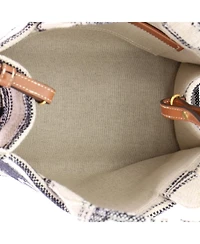 Pre-Owned Celine Small Cabas Thais Tote Striped Jacquard Textile