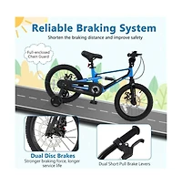 Hongge 16 Inch Kids Bike Adjustable with Shock Absorber and Bell for Aged 4 to 7-16 inches