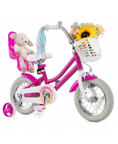 Hongge 12-Inch Kids Bike with Training Wheels and Dual Brakes for Ages 3 to 8