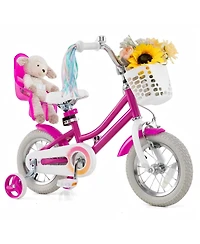 Hongge 12-Inch Kids Bike with Training Wheels and Dual Brakes for Ages 3 to 8