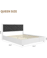 gaomon Led Bed Frame with Storage Headboard & Drawers