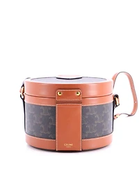 Pre-Owned Celine Medium Tambour Bag Triomphe Coated Canvas