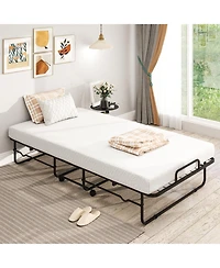 Sugift Twin Size Folding Bed with Memory Foam Mattress and Heavy-duty Metal Frame