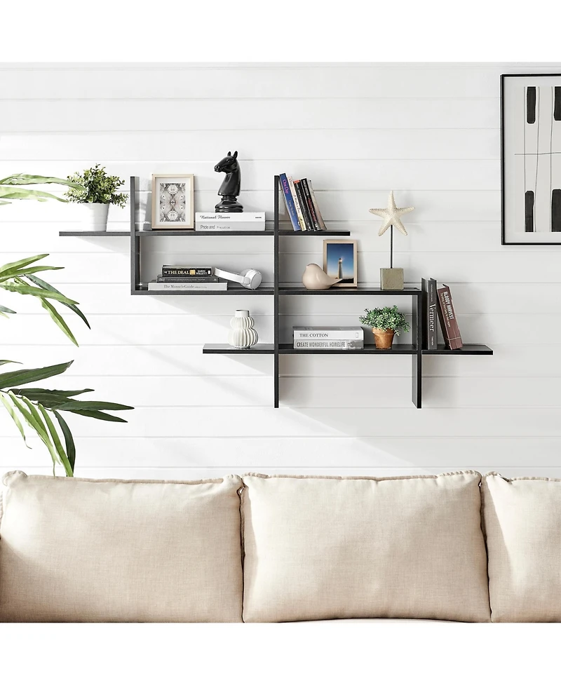 Danya B Three Tier Asymmetrical Wall Shelf