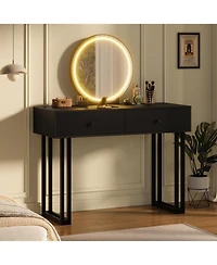 gaomon Modern Vanity Desk with Led Mirror & Lights - 2-Drawer Makeup for Bedroom