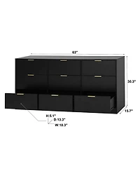 flynama Slim 5 Drawer Dresser Wood for Bedroom Living Room Small Space Storage