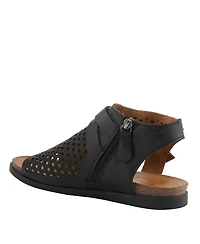 Spring Step Covington Women's Leather Cut-Out Sandals with Ankle Coverage and Buckle Detail