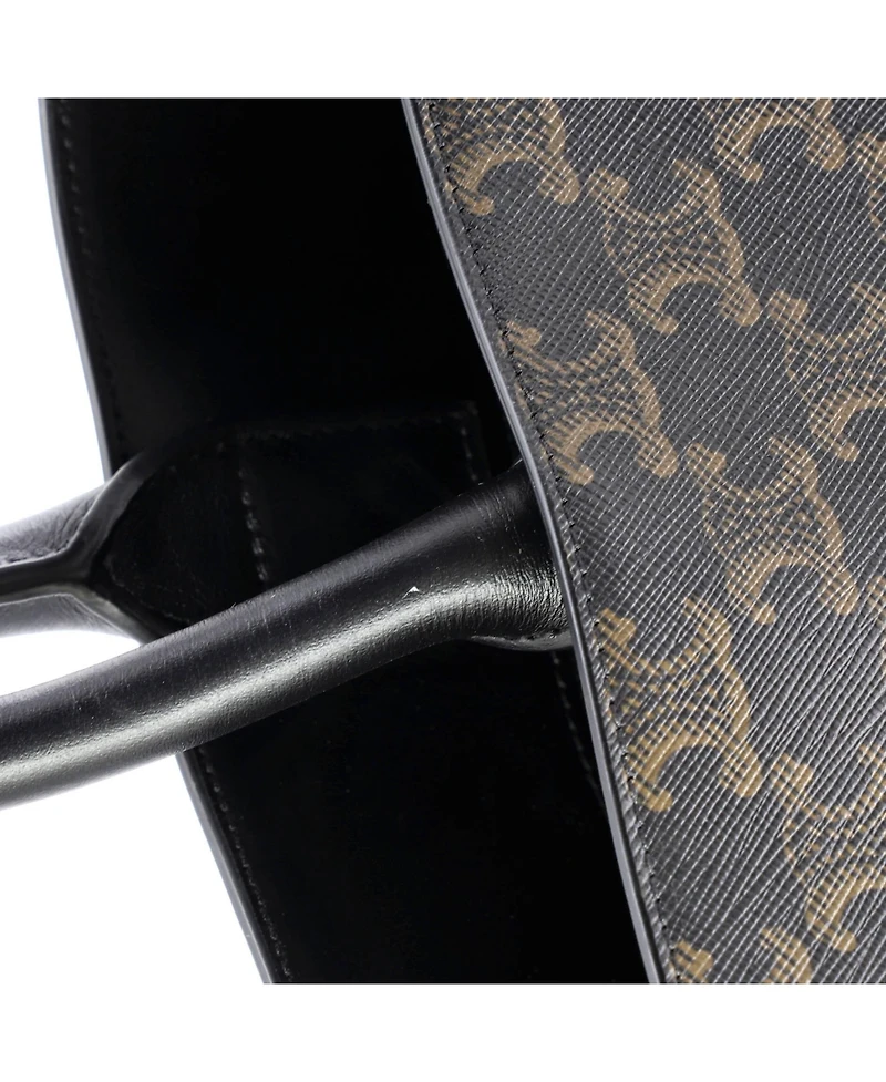 Pre-Owned Celine Horizontal Logo Cabas Tote Triomphe Coated Canvas