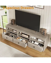 gaomon Tv Stand for Tv, Entertainment Center with Storage Drawer, Mid-Century Modern Console Open Shelves
