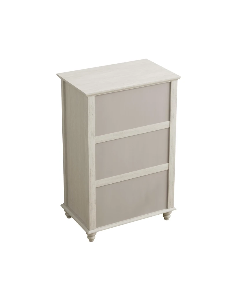 flynama Minimalist 6 Drawer Dresser Cream Finish Sturdy Construction for Bedroom Living Room Storage
