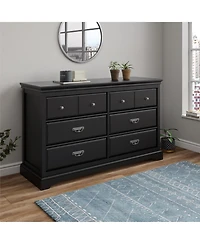 flynama Bristol 6 Drawer Elegant Dresser Mdf Particleboard for Bedroom Guest Room