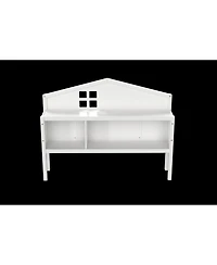 Flynama Full Size Headboard Storage Cabinet with Chalkboard for Montessori Bed