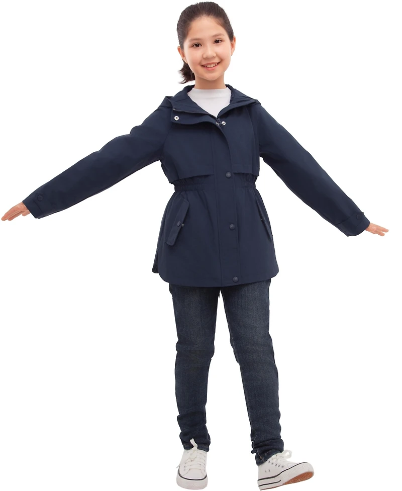 Rokka&Rolla Girls Trench Coat Hip-Length Hooded Jacket