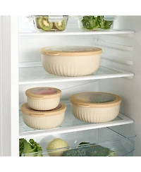 Sorbus 4-Pack Round Stackable Airtight Food Storage Bowls Containers with Lids - for Meal Prep, Leftovers, Freezer, Mixing, Salads