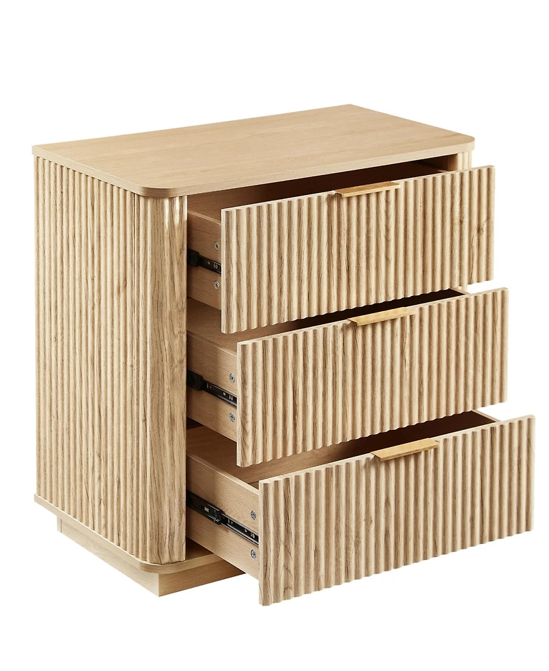 flynama 3 Drawer Modern Dresser Multipurpose Cabinet for Kids Room Home Furniture With Spacious Drawers Easy Assembly Dura