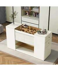 flynama 6 Drawer Contemporary Dresser Rolling Cabinet for Bedroom Home Furniture With Spacious Drawers Easy Assembly Durab
