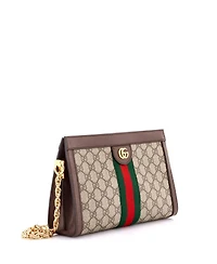 Pre-Owned Gucci Small Ophidia Chain Shoulder Bag Gg Coated Canvas