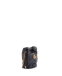 Pre-Owned Gucci Mini Gg Marmont Bucket Bag Matelasse Leather