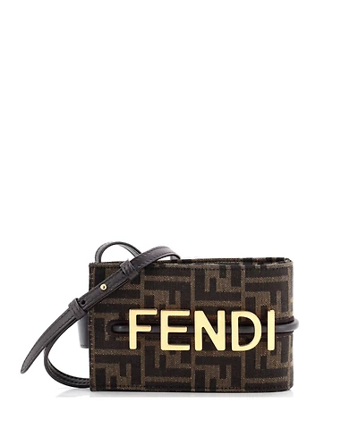 Pre-Owned Fendi Logo Phone Holder Bag Zucca Canvas