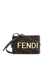 Pre-Owned Fendi Logo Phone Holder Bag Zucca Canvas