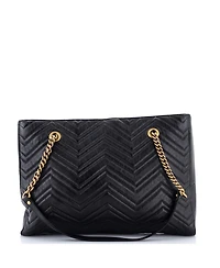 Pre-Owned Gucci Medium Gg Marmont Zip Tote Matelasse Leather