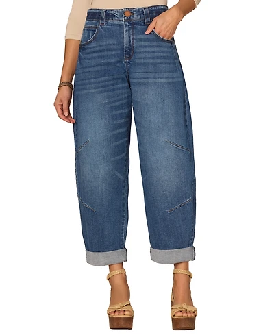 Democracy Petite Skyrise Barrel-Leg Jeans