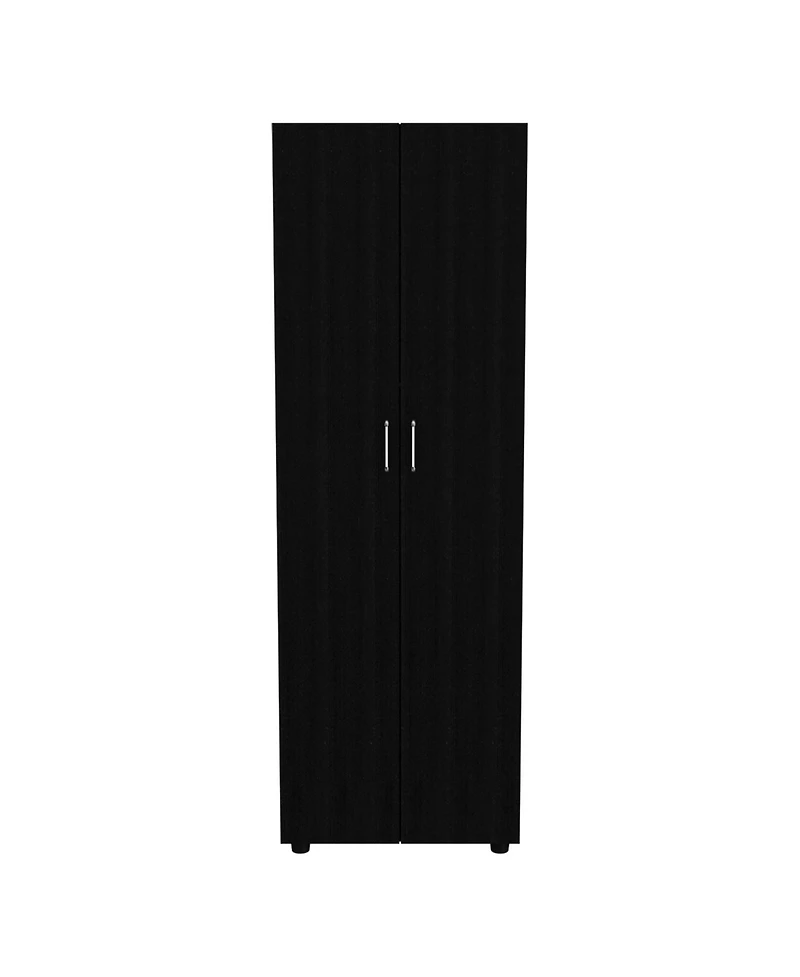 flynama Armoire Organizer 70.8 Inch High with Two Shelves Hanging Rod and Double Door Cabinet
